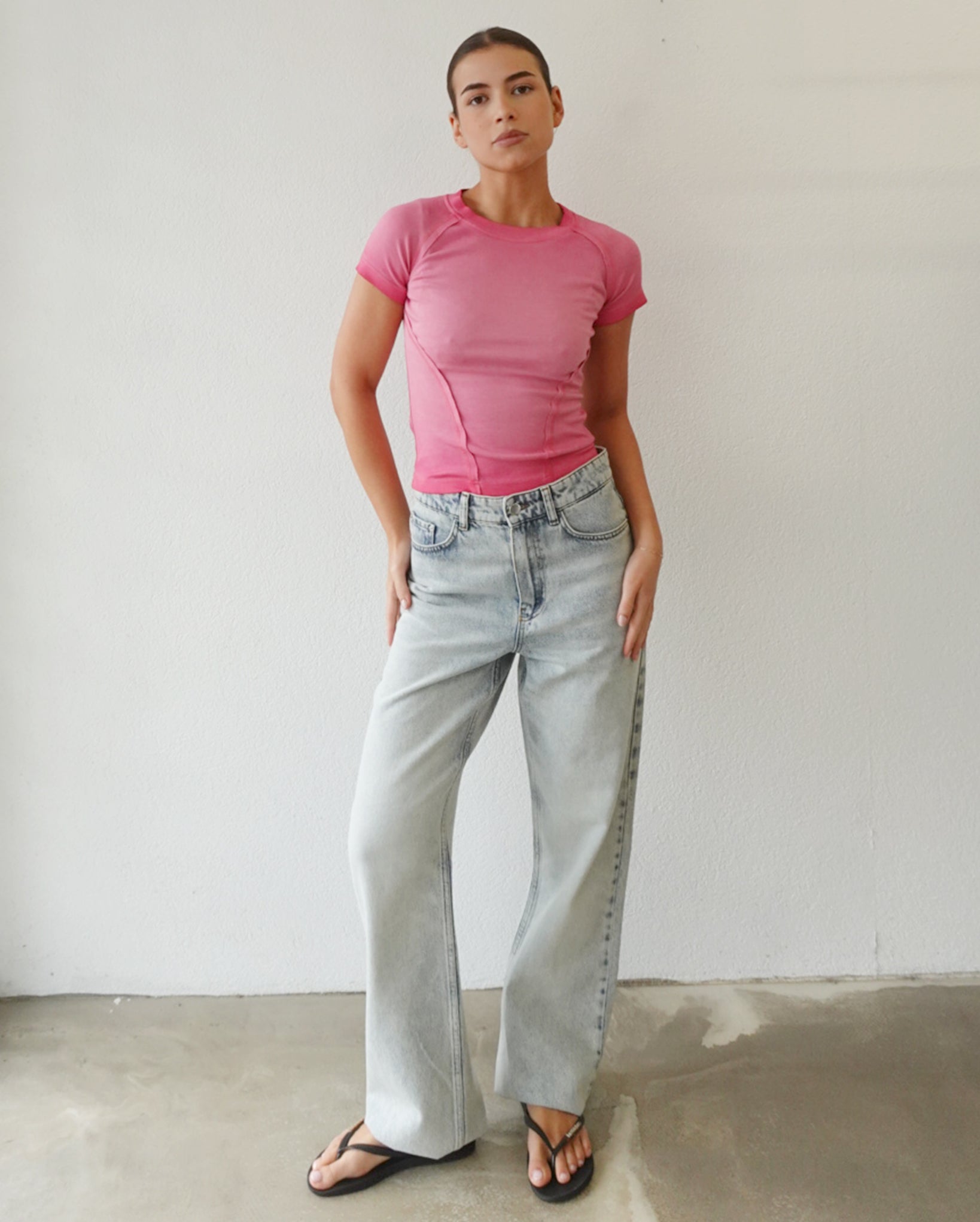 Wash Crop Top (Pink)