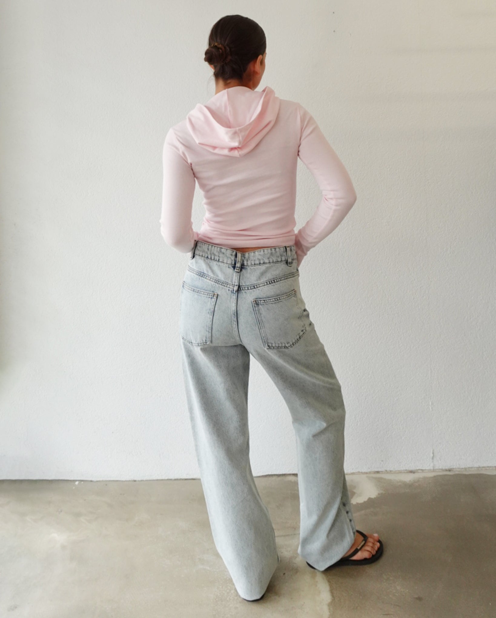 Long Sleeve Baby Hoodie (Baby Pink)