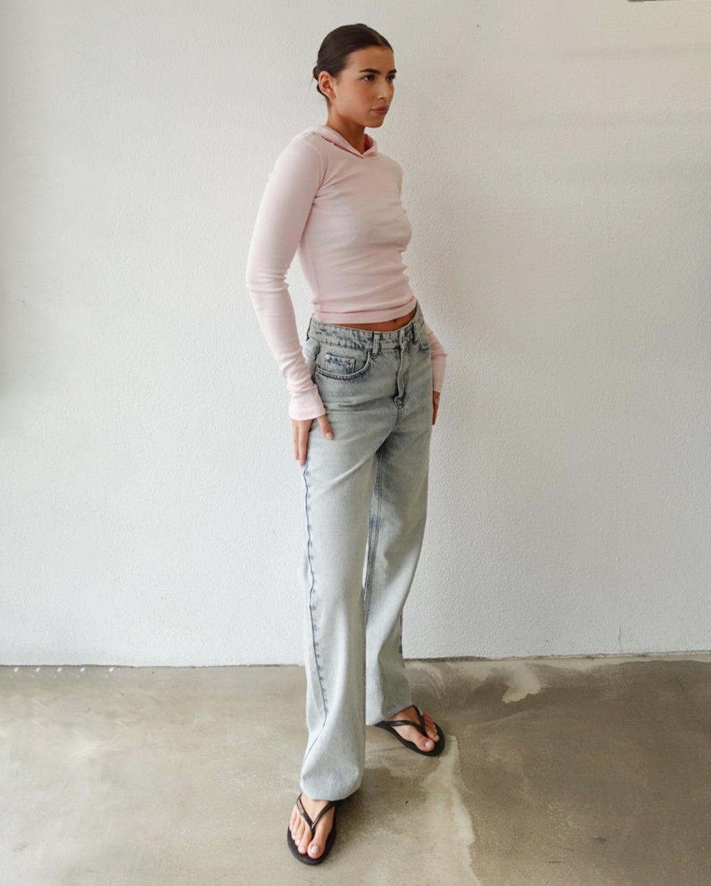 Long Sleeve Baby Hoodie (Baby Pink)