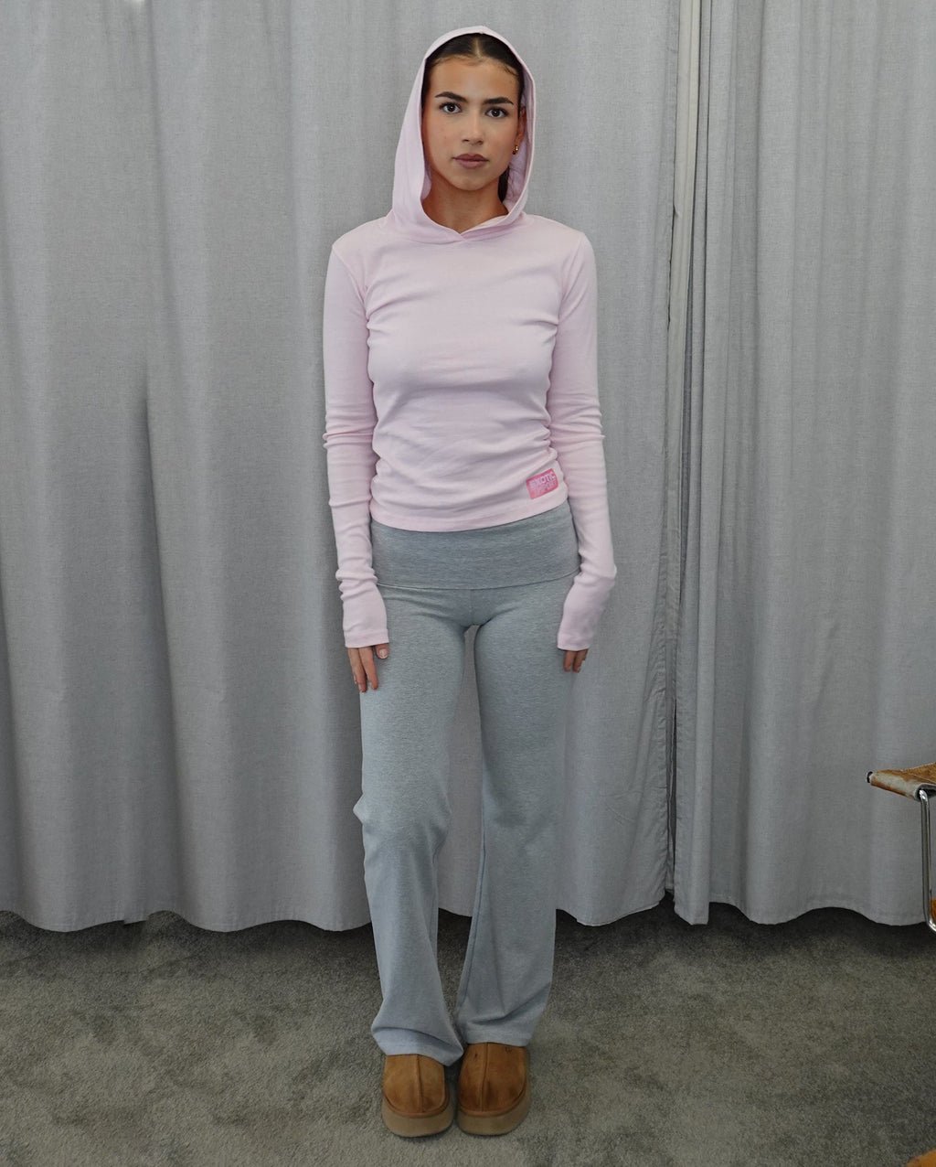 Long Sleeve Baby Hoodie (Baby Pink)